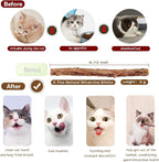 Natural Wood Cat Wand Toy with Ribbon Fish Teaser - 3pcs, 16 Inch, Indoor Cat Exerciser & Playing Kitten Toy, Bonus 5pcs Catnip Sticks for Teeth Cleaning