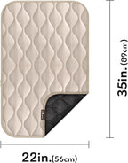 Paw Inspired Washable Padded Crate Mats for Dogs | 35” x 22” Pad, Fits 36-inch Kennels | Leakproof, Waterproof Bottom, Plush Pet Beds (Tan)