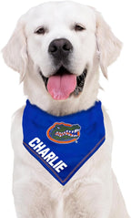 NCAA Florida Gators Personalized Tie Bandana for Dogs & Cats, Size Large/X-Large. Custom Dog Bandana Scarf Bib for Pet Cat Dog. The Ultimate Game-Day & Party Customizable Bandana