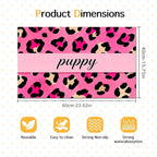 Puppy Feeding Mat 24x16 inch Hot Pink Leopard Print Pet Bowl Placemat Non Slip Floor Mat for Food and Water Indoor Dog Feeding Station Cute Meal Pad for Small Pets Kitchen Use