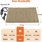 GASUR Heated Cat Bed, Waterproof Cat Heating Pad Indoor w/Timer, Temp Adjustable Pet Heating Pads for Cats Dogs, Auto Power-Off, Cats Warming Bed w/Remove Washable Cover, Anti-Chew,28''x20'',Medium