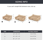 Bedsure ComfyFleece™ Cute Dog Couch for Medium Dogs - As Seen on TV on Good Day New York, Dog Couch Bed with Removable, Washable Cover, Supportive Pet Sofa, for Medium Large Dogs, 36inch, Sandy Beige