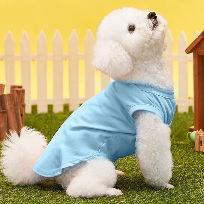 Custom Dog T-Shirts with Name, Breathable Personalized Print or Embroidered Name Numbers, Pet Vest Clothes, Summer Clothing Pullover for Dogs, Puppies, Cats, Kittens (XXL, 8 Colors)