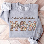 CHILLEVER Personalized Embroidered Dog Mom Sweatshirt, Dog Mama Crewneck, Gift for Mom, Pet Name On The Sleeve