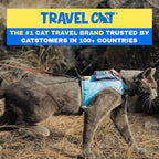 Travel CAT The Pathfinder Cat Harness with GPS Tracker Pocket - Powered by Tractive Cat Harness Escape Proof - Walking Escape Proof Harness for Small, Large Cat, Kitten (Blue, Small)