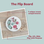 Trixie Cat Activity Flip Board – 4-Module Treat Puzzle Enrichment Toy for Mental Stimulation & Slow Feeding – Interactive Cat Toy for Indoor Cats – Berry/Gray, 9 x 9 x 2.5 in