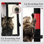 Globlazer Gothic Heavy Duty Cat Tree, 70in Tall Sturdy Goth Cat Tree for Indoor Cats Extra Large Cat Tower with Scratching Post, Cat Condos for Adult Cats Kittens, Hammock, Perch, F70 Pro, Red Black
