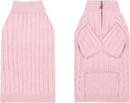 Small/Medium Dog Sweater, Warm Dog Winter Coat w/Sleeves, Comfortable High Neck Premium Dog Clothes for Golden Retriever-Best for Holidays, Daily Walks XXL Pink