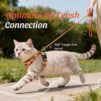 Dooradar Cat Harness and Leash Set, Escape Proof Safe Adjustable Kitten Vest Harnesses for Walking, Easy Control Soft Breathable Mesh Jacket with Reflective Strips for Cats, Orange, XXS