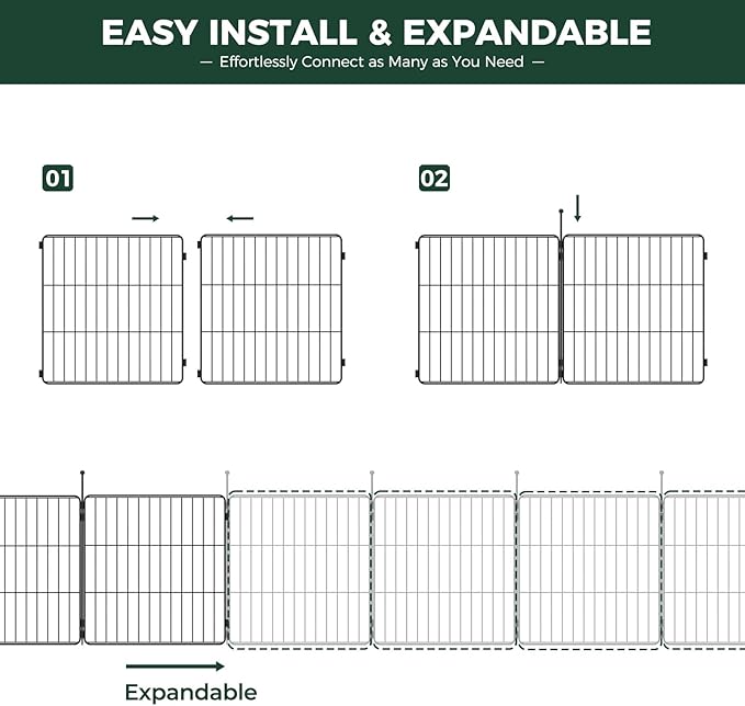 FXW MiniPaws Unleashed Dog Playpen, Expandable & Portable Design for Yard, RV Camping and Indoor Use, for Puppies and Small Dogs, 24-inch 48 Panels