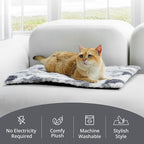 Self Warming Cat Bed, 30" x 20" Ultra Soft Cat Dog Pet Heating Pad for Indoor Outdoor, Non-Slip Heated Dog Mat Thermal Blanket