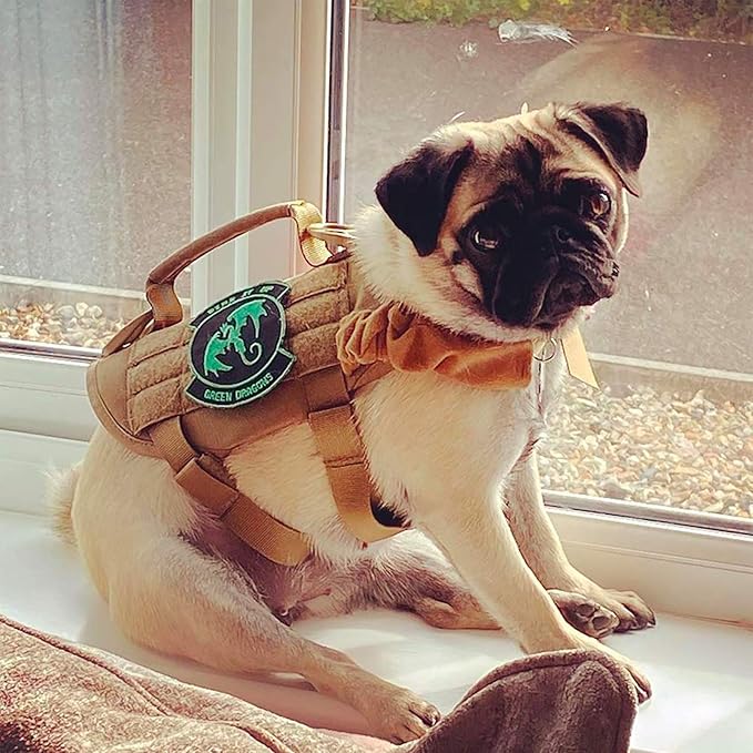 OneTigris Tactical Dog Harness,Puppy Harness with Handle, Military Vest for Small Dogs Outdoor Easy Control Training Walking