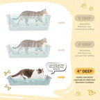 LIHONG Stainless Steel Cat Litter Box,Large Metal Litter Box for Small Cats Hamster Rabbits,No Smell,Non Stick,Easy to Clean(24" Lx16 Wx4 H,L)