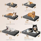 EHEYCIGA Waterproof Dog Bed Orthopedic 36"x27", Memory Foam Pet Bed for Larged Size Dogs, Washable Pet Mat with Removable Cover, Dark Grey