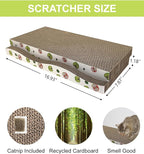 Cat Scratching Board, Corrugate Cat Scratcher for Indoor Cats with Catnip, Cat Scratch Pad with Premium Scratch Textures Design, Cardboard Cat Scratcher with Double-Sided Usability (Pack of 2)