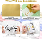 Gold Permanent Vinyl - Gold Adhesive Vinyl Roll for All Cutting Machine, Permanent Outdoor 12" x11FT for Decor Sticker, Car Decal, Scrapbooking, Signs, Glossy & Waterproof