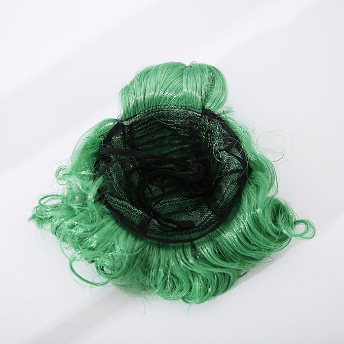 Funny Cosplay Wig for Dog, Headwear Apparel, Pet Costumes, Cat Dress up for Halloween, Christmas, Parties, Festivals (Green Braid)