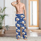 Custom Couple Pajama Pants Sock with Funny Face, Personalized PJ Anniversary Birthday Women Men Pants