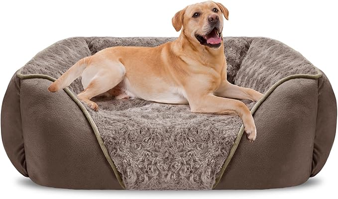 INVENHO XX-Large Dog Bed Rectangle Washable Orthopedic Soft Calming Sleeping Durable Pet Cuddler with Anti-Slip Bottom