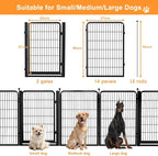 Dog Fence Outdoor Pens Outside,Portable Dog Play Pen 40" H 16 Panels Pet Playpen Exercise Pens for Puppys Small Medium Large Dogs RV Camping Yard Garden Indoor Low Threshold Wide Gate