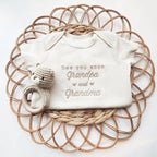 COUPLEHOODIES Personalized Baby Onesie Bodysuit – Custom Embroidery Gift for Pregnancy Reveal Baby Shower or First Grandchild