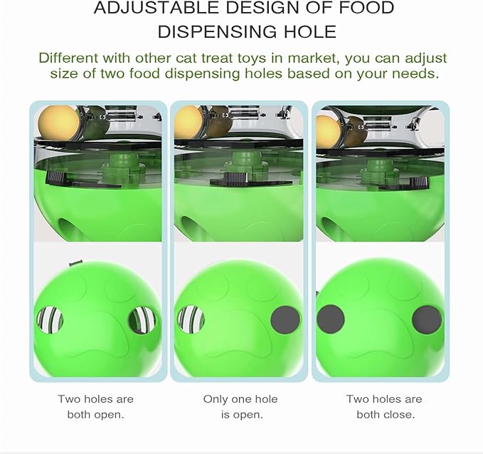 Cat Toy for Indoor Cats Wobble KittenTreat Dispensing Ball Food Dispenser Puzzle Slow Feeder Balls Kitty Stimulating Indoor Interactive Brain Game Toys Gift (Green)