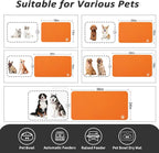 Dog Food Mat - Absorbent Cat Mat for Food and Water, No Stains Pet Feeding Bowl Mat, Easy to Clean Pet Placemats, Quick Dry Dog Water Dispenser Mat for Messy Drinkers | Paw Orange 12"x 19"