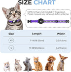 Breakaway AirTag Cat Collar, Reflective Cat Tracker Collar with Air Tag Holder and Bell, Safety Elastic Band Cat GPS Collars for Girl Boy Cats, Kittens and Puppies (Purple, 8-13'')