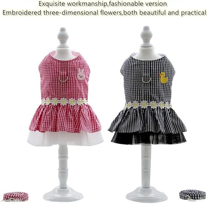HOSD Outdoor Pet Clothes Dog Harness Dress Poodle Bichon Frise Pomeranian Schnauzer Dog Clothing Princess Costumes Pet Skirt Dropship (Black), Medium