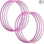 Sratte 8 Pcs Color Hoop Detachable Adjustable Exercise Ring Plastic Hoop for Gymnastics Dog Agility Equipment Party Decor, 4 Colors