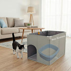 Dog Proof Cat Litter Box Enclosure, Open Top High Side, Less-Mess Extra Large Water Resistance Splash Guard for Pet Litter Pan, Scratch Proof Cover for Cat Litter Boxes