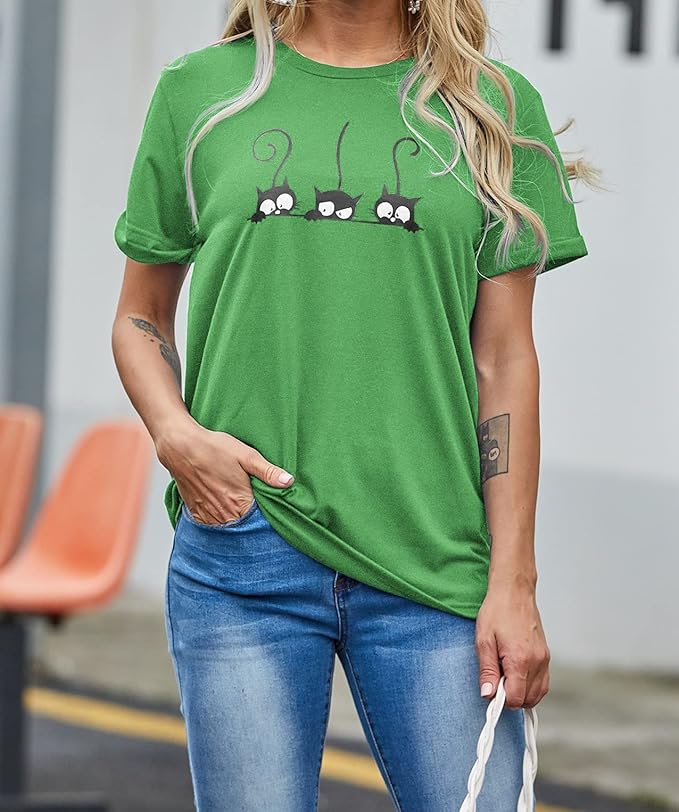 NIUBIA Women's T Shirts Summer Tops Simple Heart Graphic Shirts Sayings Short Sleeve Vacation Casual Blouse Thankful Tee