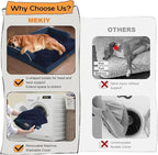 Large Dog Bed Orthopedic Washable - Waterproof with Removable Cover - Memory Foam - Beds Bolster Pet - Couch Sofa - XXL Large Big Dogs - Navy Blue Dog Bed