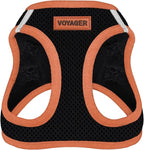 Best Pet Supplies - All Weather Mesh/Plush, Reflective, No Pull Harness for Small, Medium Dogs, Cats - Secure with Hook & Loop Fastener, Buckle, Double D-Rings - Black/Orange Trim, M