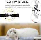 Breakaway Cat Collar with Airtag Holder,Kitten Collar with Apple Air Tag Holder and Bell for Girl Boy Cats, 0.4 Inches in Width and Lightweight. (Green Daisy)