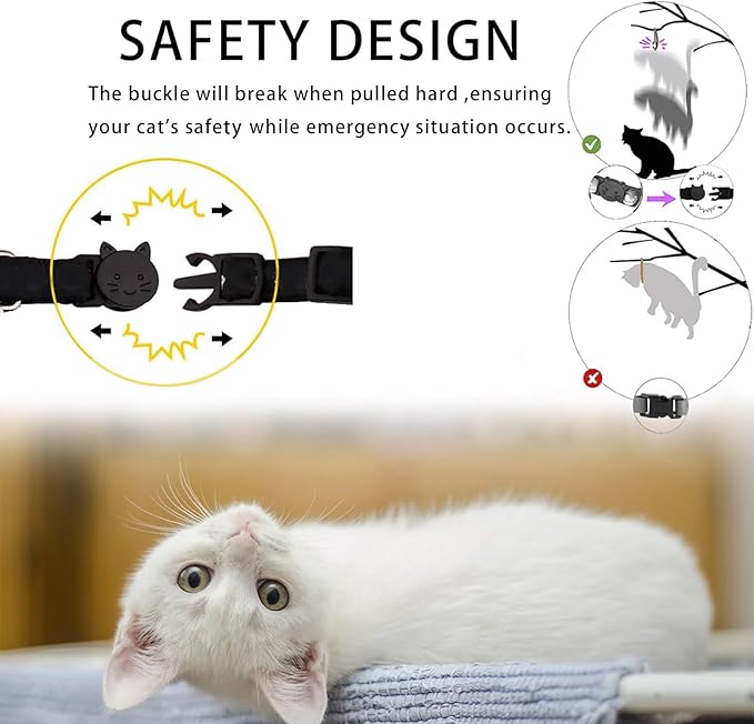 Breakaway Cat Collar with Airtag Holder,Kitten Collar with Apple Air Tag Holder and Bell for Girl Boy Cats, 0.4 Inches in Width and Lightweight. (Green Dinosaur)