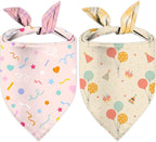 Happy Birthday Dog Bandanas, Double Sided Adjustable Birthday Party Pet Decorations 2 Pack Triangle Bibs Cat Scarf Set