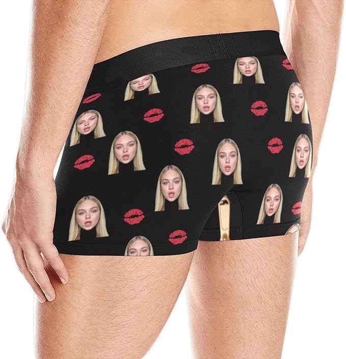 M YESCUSTOM Custom Boxers Briefs for Men Personalized Boxers with Face Mens Funny Underwear with Photo XS-5XL