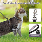 Hikiko Cat Harness and Leash Set Escape Proof Adjustable Walking Travel Soft Kitten Harness for Small Medium Large Cats (Khaki Plaid, M)