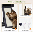 Globlazer Heavy Duty Cat Tree, 83 Inch Giant Cat Tower with 7 Scratching Posts, Multi-Level Large Cat Condo for Indoor Cats Large Adult, 2 Perchs, 3 Sturdy Hanging Baskets, Cat Toys, F83C, Dark Grey