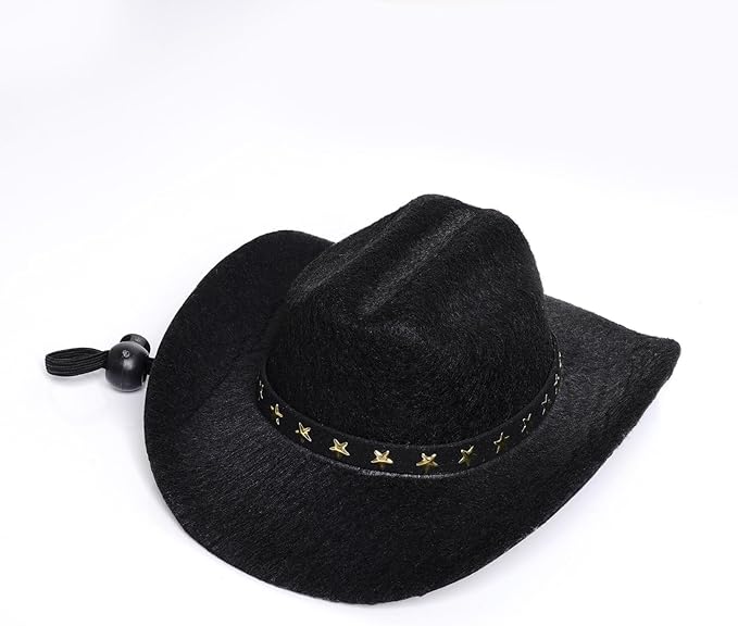 choyaxo Halloween Costumes for Dogs Cat Pet Cowboy Costume Cowboy Hat with Bandana Set for Halloween, Christmas, Holiday, Party, Cosplay (Black, Large)