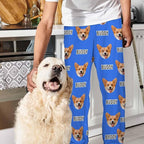 Artsadd Personalized Christmas Pajama Pants Socks for Men Custom Photo Pajama Bottoms for Men S-XXL