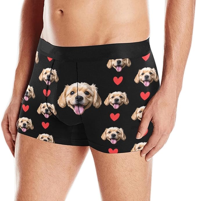 M YESCUSTOM Custom Boxers Briefs for Men Personalized Boxers with Face Mens Funny Underwear with Photo XS-5XL