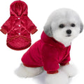 FabriCastle Dog Hoodie Sweater for Small Dogs Boy and Girl, Dog Clothes XS XXS Puppy Sweatshirt, Pet Outfit, Cat Clothing Super Soft Warm Snap On Closure (Wine red, Large)