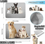 SOMOYA Dog Self Cooling Mat Pet Washable Cooling Pads Blanket Sleeping Kennel Mat,Ice Silk Sleep Mat Pad Non-Toxic Breathable Sleep Bed Beach for Large Dogs Cats (Grey, 27.5x19.7 in)