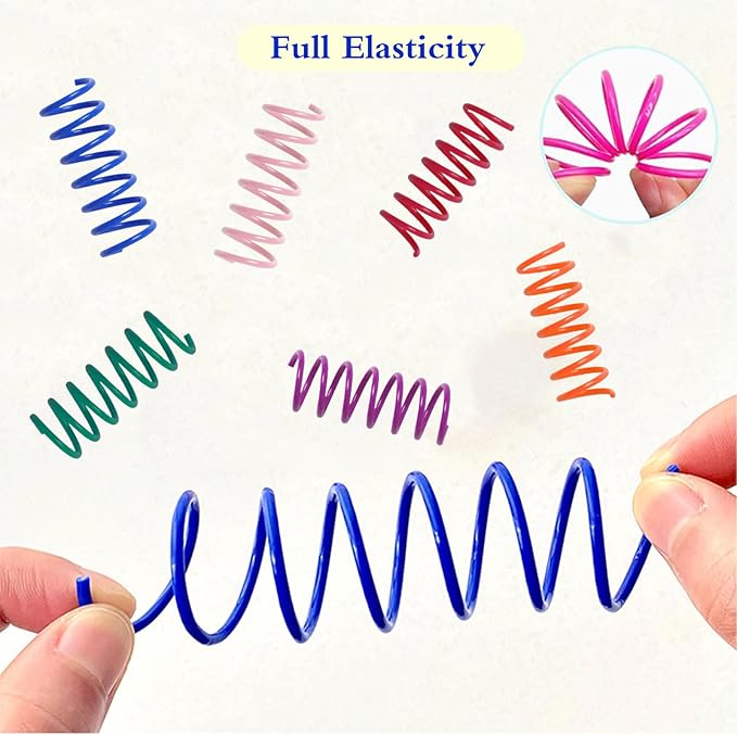24PCS 12Colors Cat Spring Toys for Indoor Cats, Interactive Coil Springs for Self Play, Durable Heavy Plastic Cat Spiral Spring, Hunting, Biting, Swatting Creative Kitten Toy.