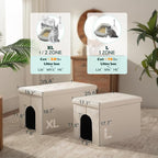 MEEXPAWS Cat Litter Box Enclosure Furniture Hidden, Cat Washroom Bench Storage Cabinet |Large 25.6'' x 17.7'' x 17.7''| Dog Proof | Waterproof Inside/Easy Clean | Easy Assembly | Odor Control(Black)