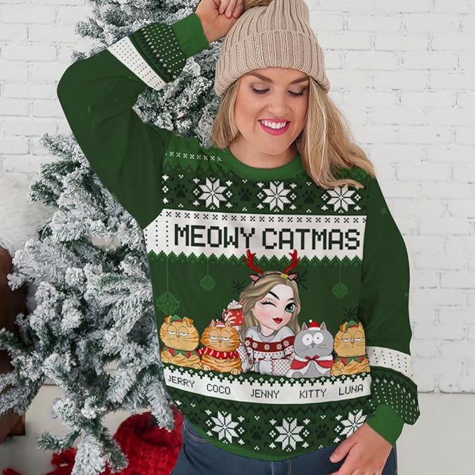 Wrappiness A Girl And Her Dog Christmas Sweatshirt - Cozy Unisex Fit Custom Shirt - Cute for Women Pet Lovers