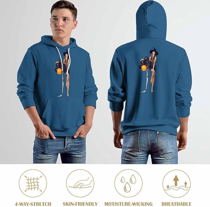 Artsadd Custom Face Unisex athletic Pockets Sweatshirt Loose Hoodie Custom Christmas Long Sleeve Sweatshirt Hooded Pullover