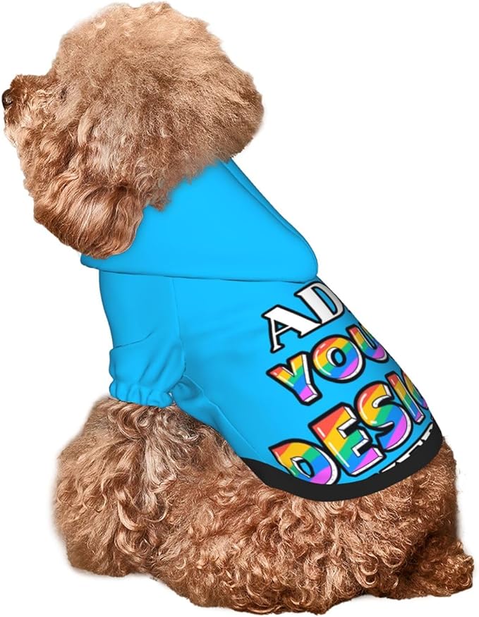 Dog Hoodie Design Your Own Personalized Pet Hoodies Small Pets Wear Shirt Customized Dog Clothes Custom Hooded Sweatshirt Pullover Text Image Dogs Puppy Cat and Kitten, Deep Sky Blue, XL,